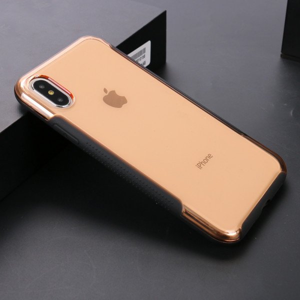 Wholesale Apple iPhone X (Ten) Clear Armor Shell Hybrid Case (Rose Gold)